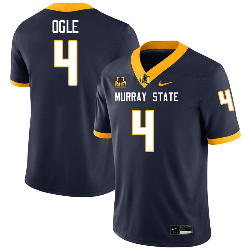 Murray State Racers #4 Jim Ogle College Football Jerseys,Uniforms-Navy